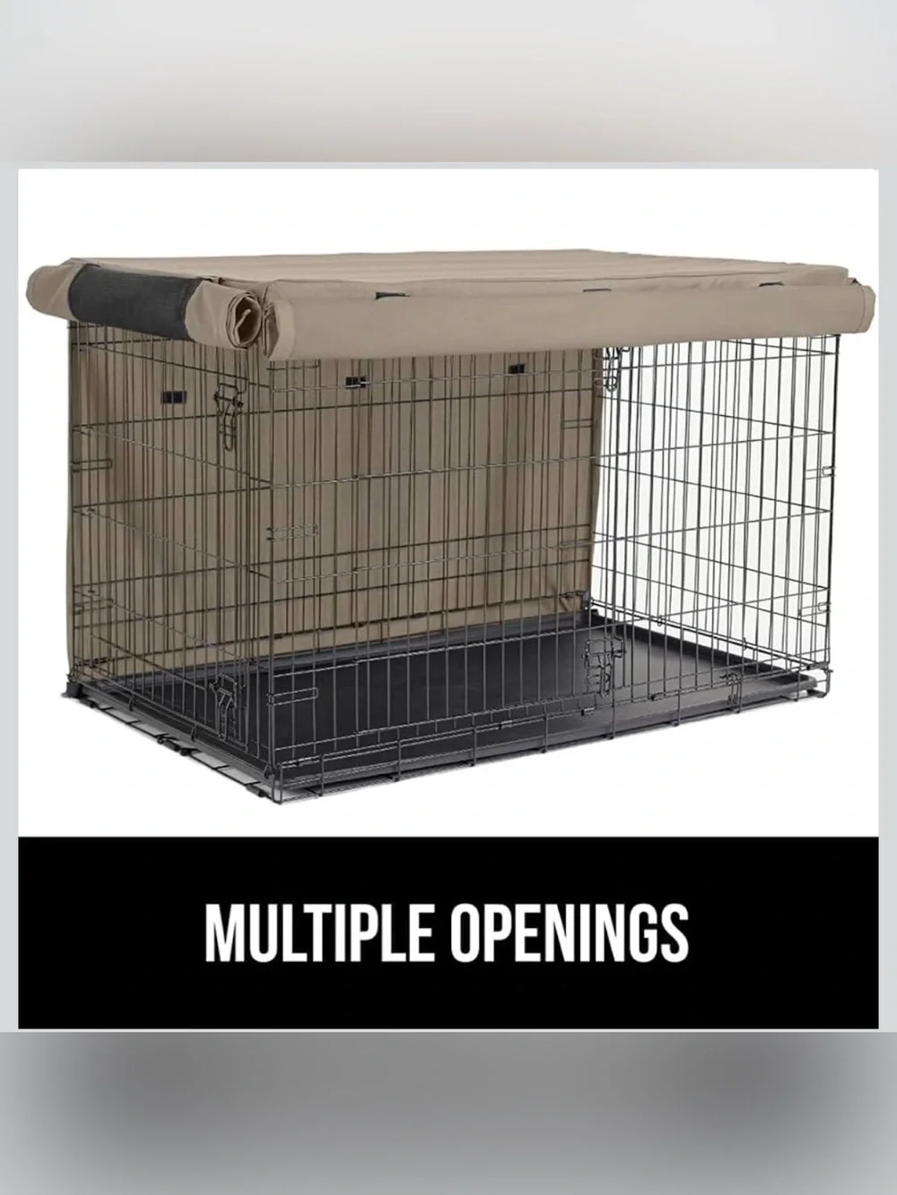 New Open Box Taupe GORILLA GRIP Dog Crate Cover ONLY 23”x36”x25”